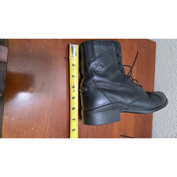 Ariat Women's Black Leather Lace-Up Boots Medium-Height Round Toe Size 7.5B - Picture 10 of 15
